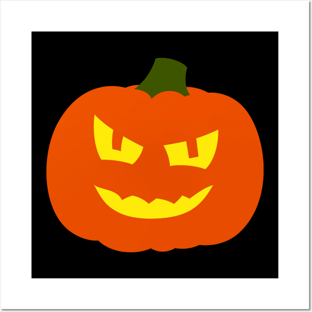 Halloween Funny Rough Scary Pumpkin Face Wall Art by koolteas